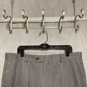 Alan Flusser Pants Men 38X27.5 Gray Herringbone Winter Flannel Academia Luxury